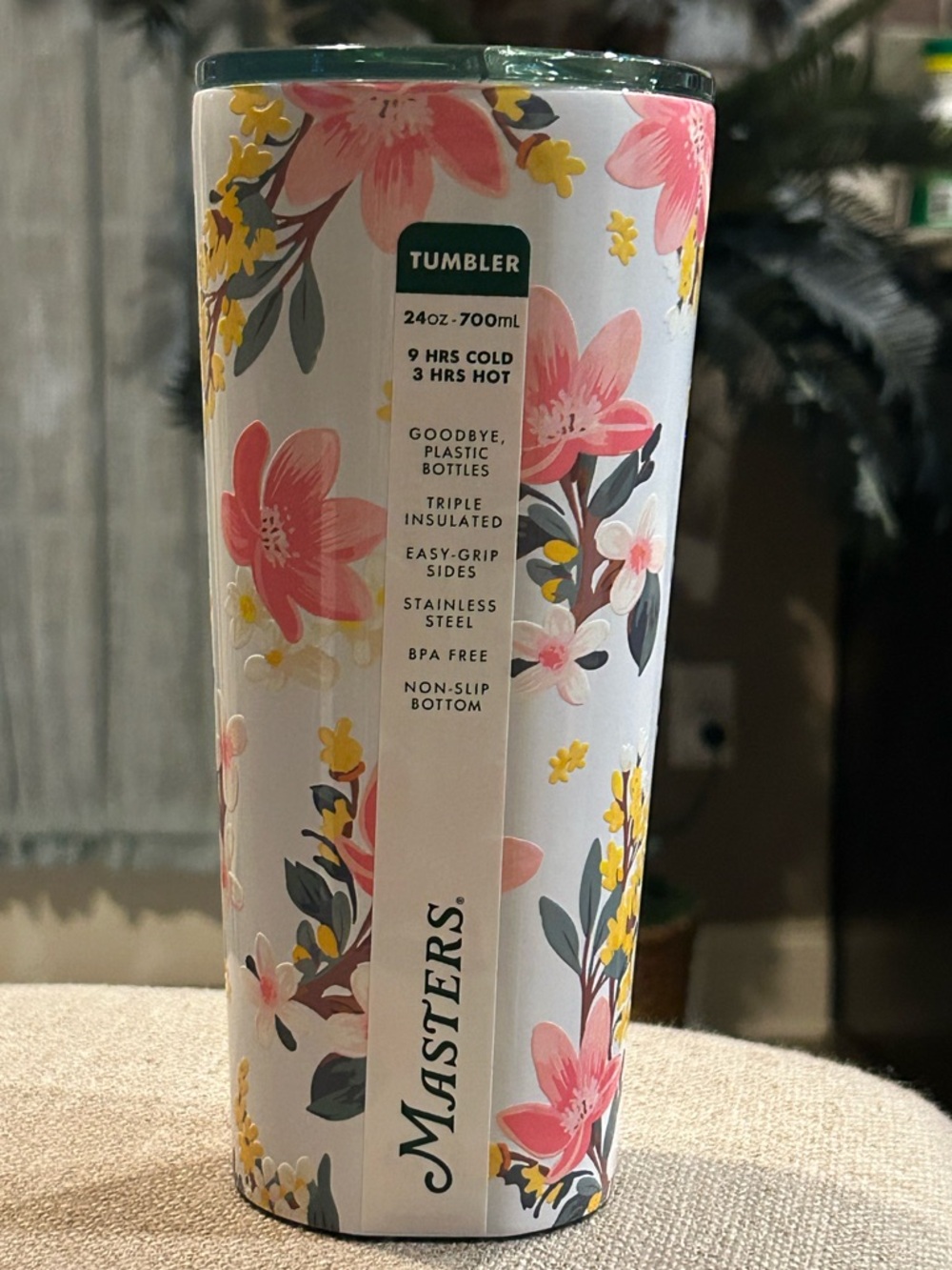 NWT…2026 Authentic Masters Pink & Yellow Floral Travel Tumbler - Picture 3 of 5